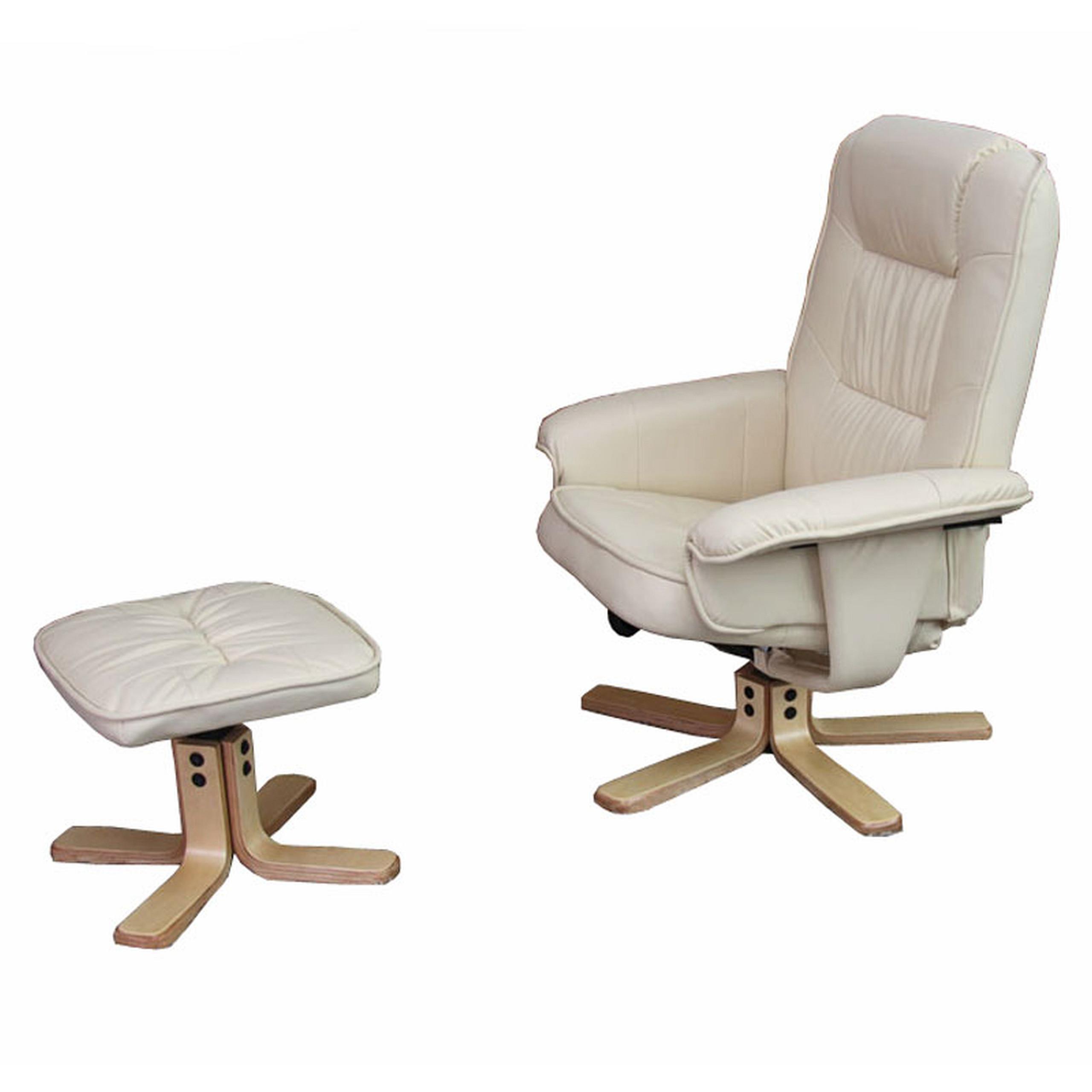 RELAXSESSEL MIT HOCKER Beige - Beige, Textil (80/100/105cm) - MCW