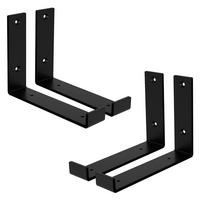 REGALHALTERUNG 2er Set - Schwarz, Metall (4/14/20cm) - ML-DESIGN