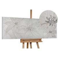 ACRYLBILD HANDGEMALT 150/50 cm - Beige/Weiß, Holz/Textil (150/50cm) - KUNSTLOFT