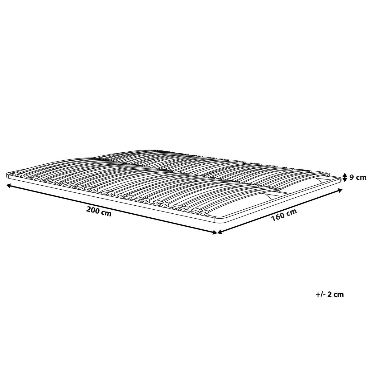 LATTENROST 160x200 cm Schwarz Combourg - Schwarz, Metall (160/9/200cm) - Beliani
