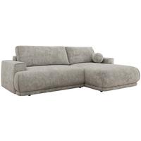 ECKSCHLAFSOFA RINA L Hellgrau Schenille grob gewebt - rechts - Hellgrau/Schwarz, Kunststoff/Textil (170/267cm) - MKS