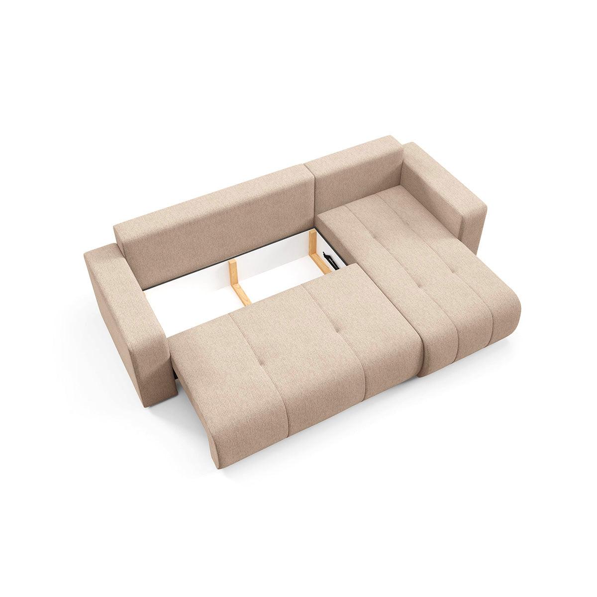 ECKSOFA Vasco 3 Sitzplätze Beige - Beige, Holz (247/145cm) - Petits-meubles