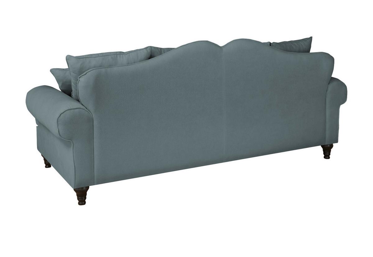SOFA grau Landhaus, Couch 3,5-Sitzer 230 cm - Grau, Holz/Textil (230/95/100cm) - Furn.Design