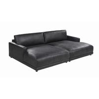 BIG SOFA MARLIN Schwarz Lederfaserstoff - Schwarz, Leder/Kunststoff (262/80/168cm) - KAWOLA