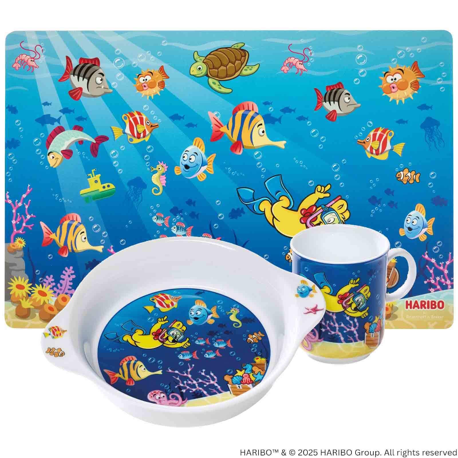 KINDERGESCHIRR-SET Haribo Seaworld bunt - Multicolor, Keramik/Kunststoff (2/2/2cm) - Ritzenhoff Breker