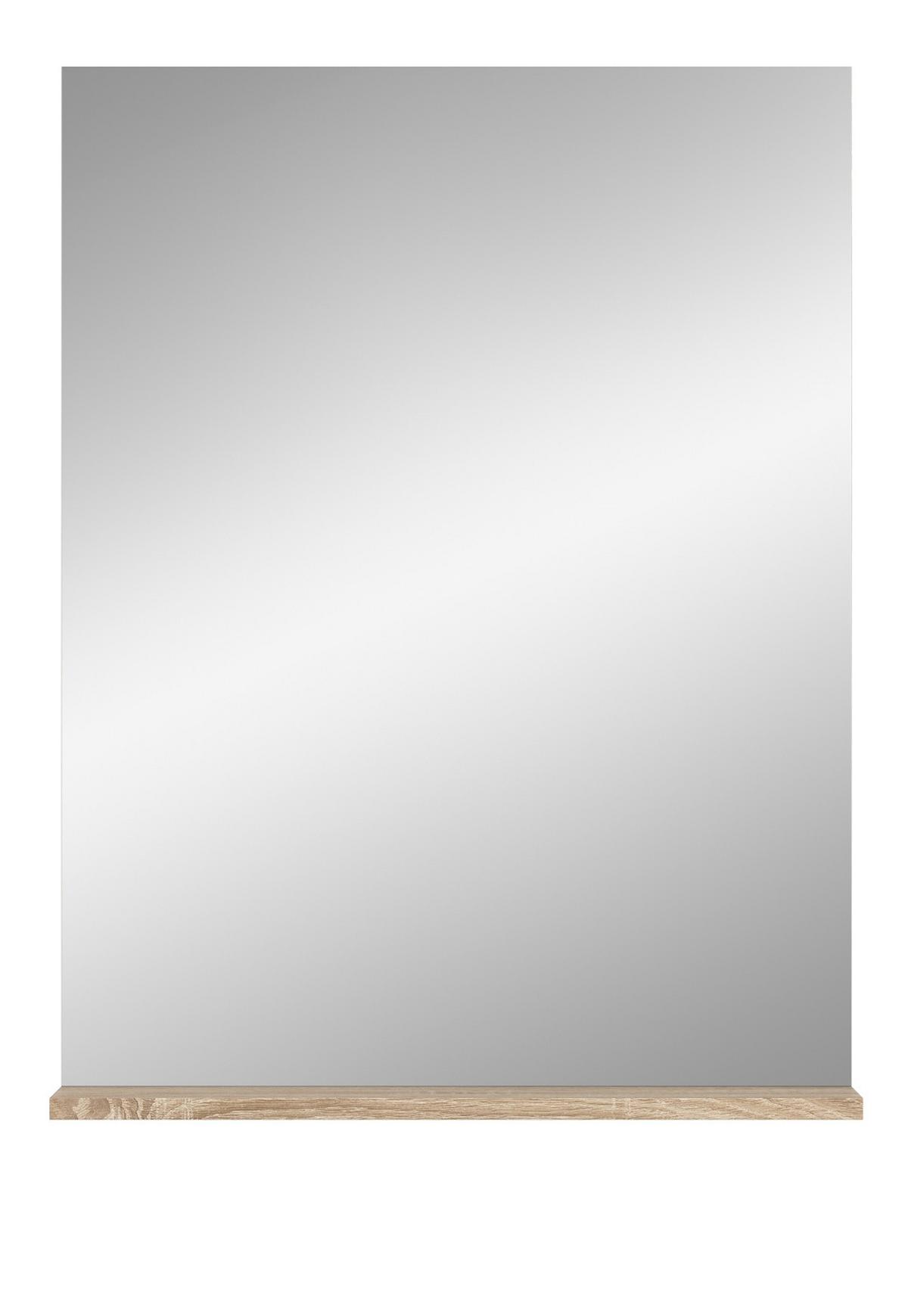 BADSPIEGEL Eiche 60 x 79 cm, Wandspiegel mit Ablage - Eichefarben, Glas/Holzwerkstoff (60/79/18cm) - Inn.Furn