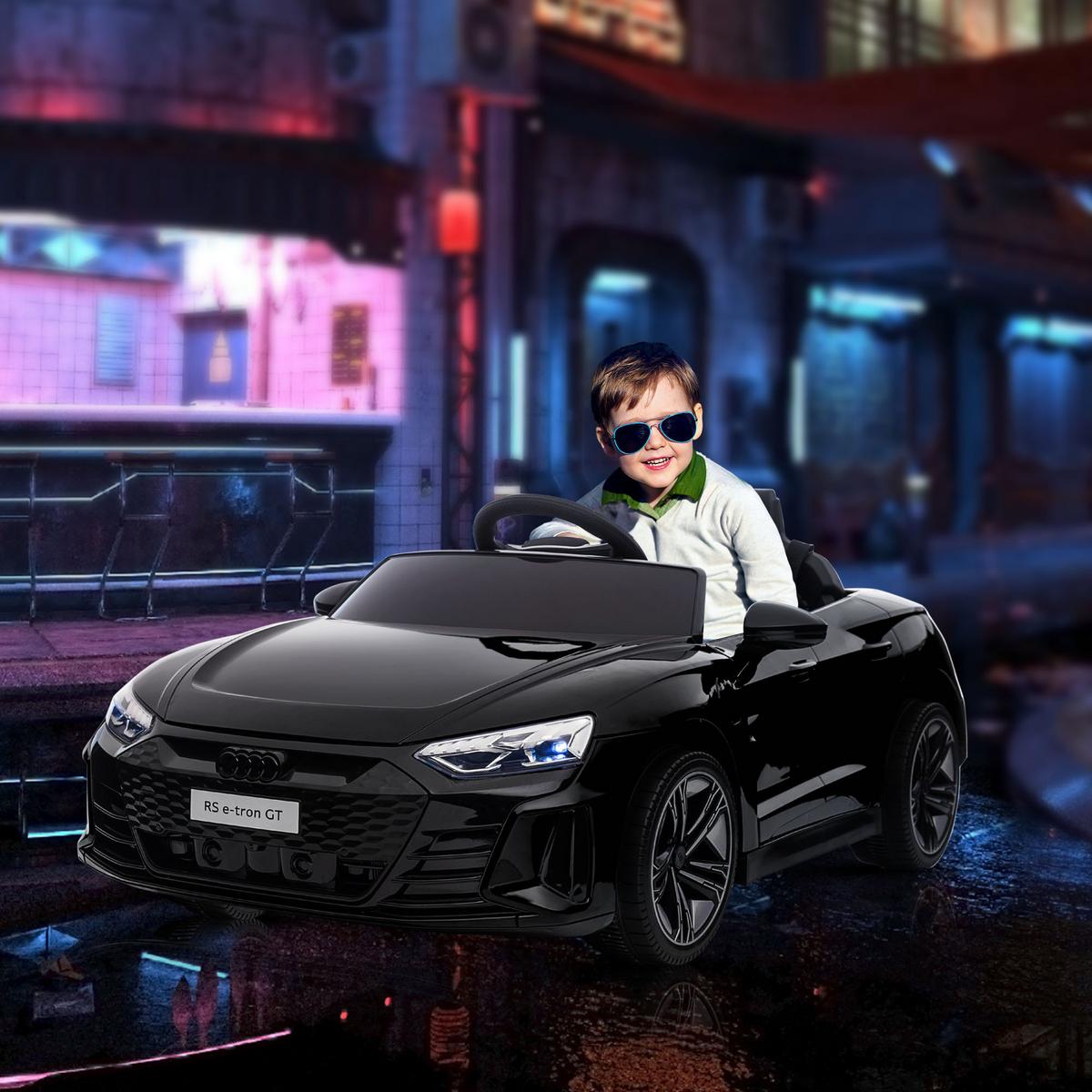 KINDER Elektroauto, Kinderauto mit 2,4G Ferbedienung, Kinderfahrzeug, Schwarz - Schwarz, Metall (103/58/41cm) - HOMCOM