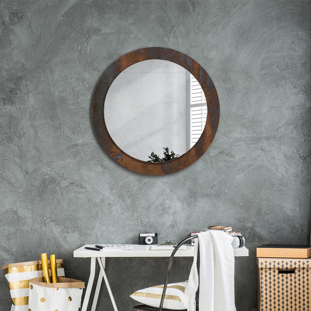 SPIEGEL Ø70 cm Rund mit Aufdruck - Braun, Glas (70/70/0.4cm) - TULUP