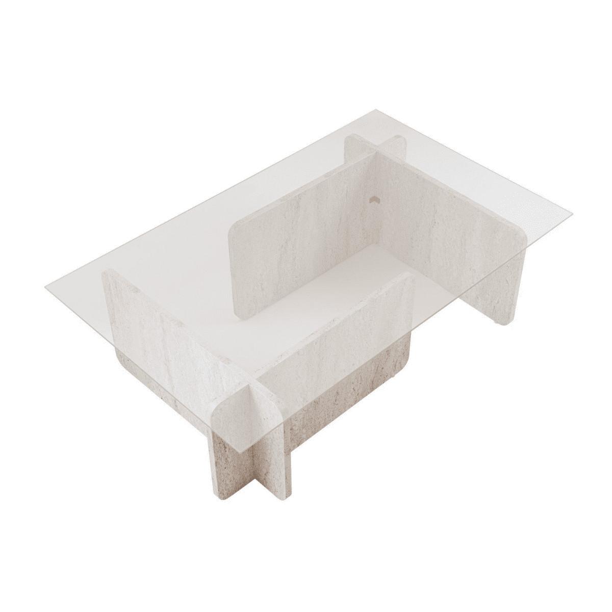 COUCHTISCH mit Tischplatte aus gehärtetem Glas 105/65/30 cm - Beige, Holzwerkstoff (110/65/30cm) - Calicosy
