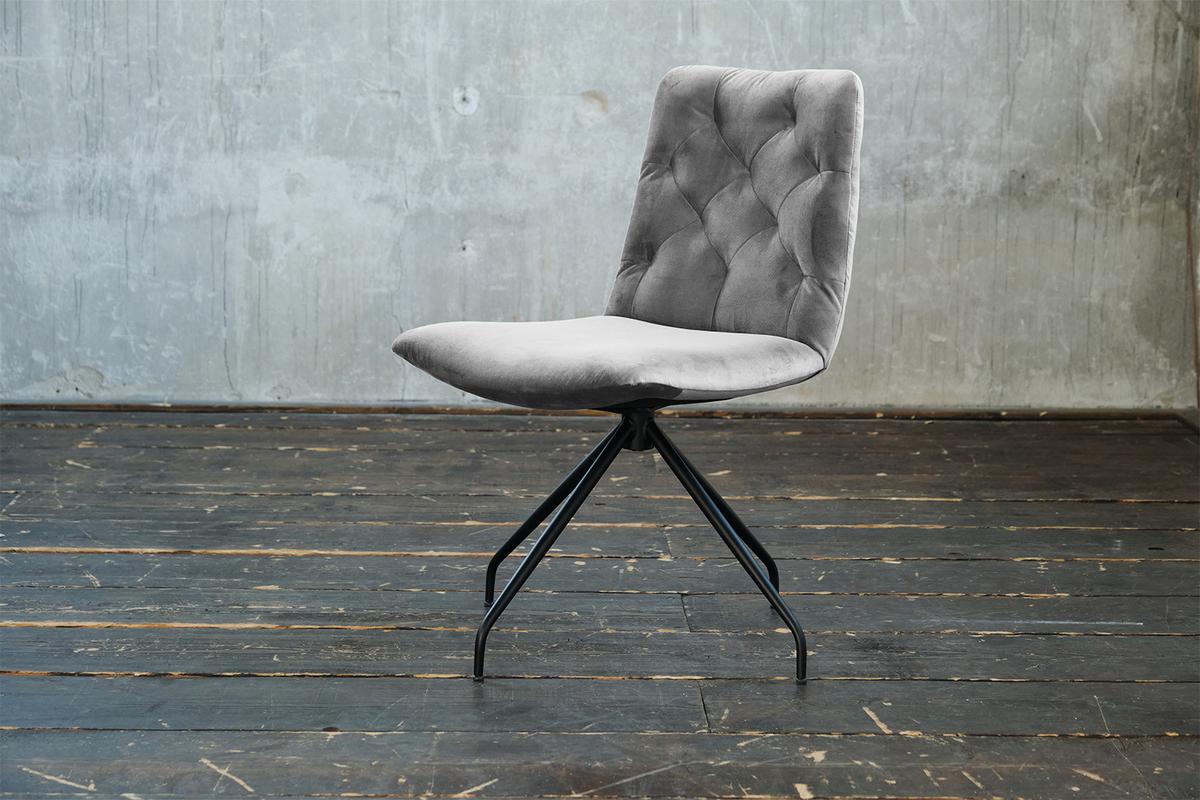 DREHSTUHL NEW CHARME Silber Velvet (1er-Set) - Silberfarben, Textil (52/87/66cm) - KAWOLA