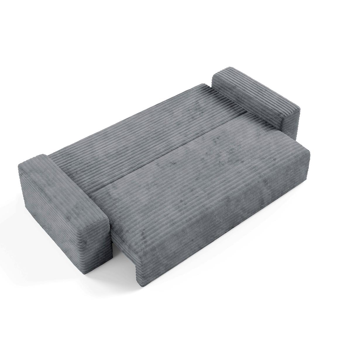 SOFA Fabio 3 Sitzplätze Grau - Grau, Holz (260/82/102cm) - Petits-meubles