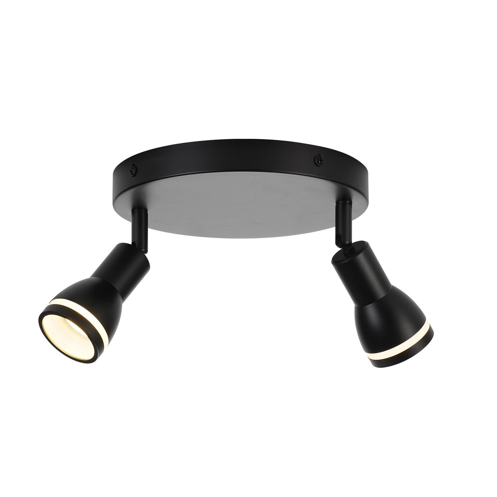 DECKENSTRAHLER Levine 2-flammig 20/20/15.7cm - Schwarz, Metall (20/20/15.7cm) - Nettlife