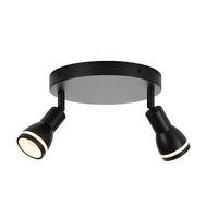 DECKENSTRAHLER Levine 2-flammig 20/20/15.7cm - Schwarz, Metall (20/20/15.7cm) - Nettlife