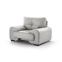 RELAXSESSEL Omega aus Kunstleder, Hellgrau - Hellgrau/Schwarz, Leder (128/88/98cm) - Beautysofa