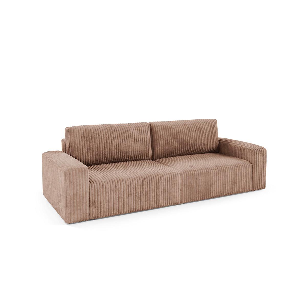 SOFA Angela 3 Sitzplätze Hellbraun - Braun, Holz (252/86/105cm) - Petits-meubles