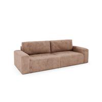 SOFA Angela 3 Sitzplätze Hellbraun - Braun, Holz (252/86/105cm) - Petits-meubles