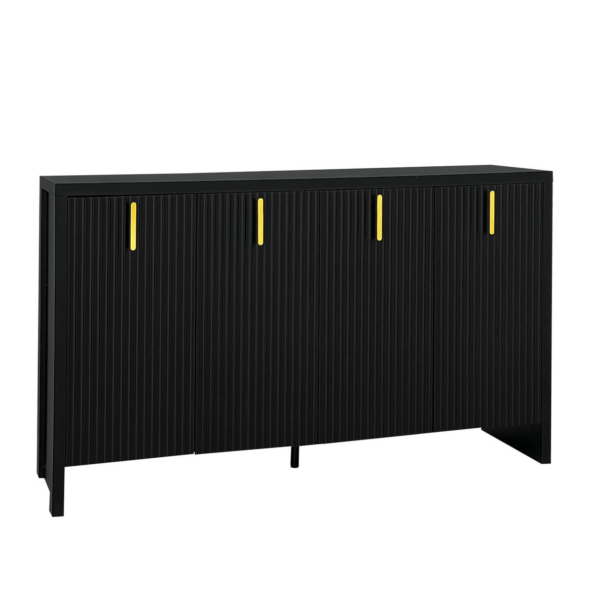 SIDEBOARD Schwarz 140/38/80 cm - Schwarz, Holzwerkstoff (38/80/140cm) - Urban Meuble