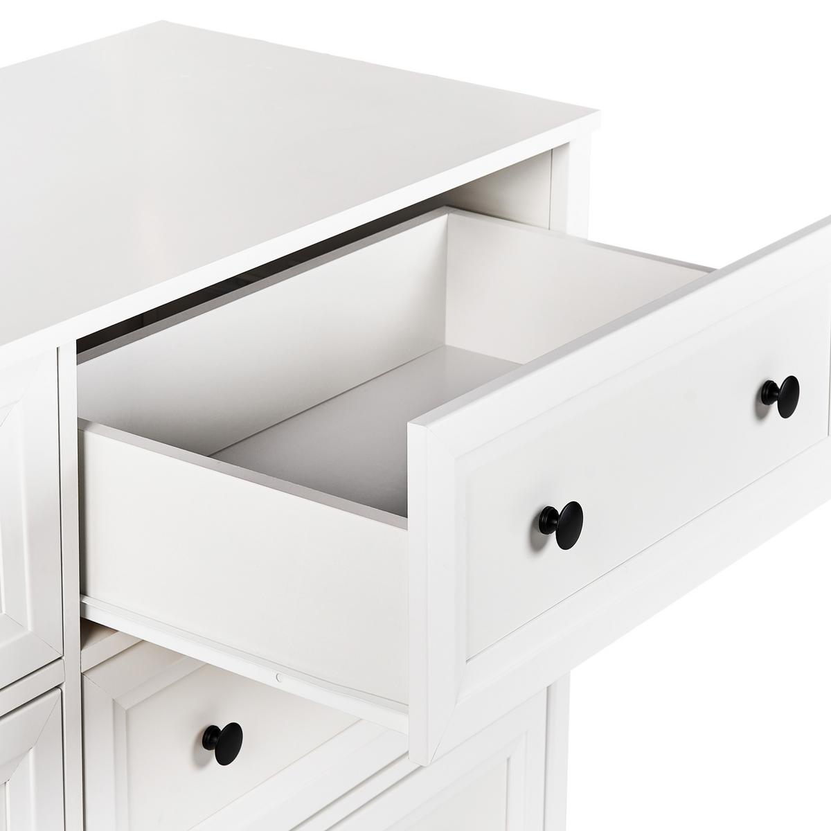 KOMMODE mit 6 Schubladen Weiß Hazelvale - Weiß, Holzwerkstoff (120/80/45cm) - Beliani