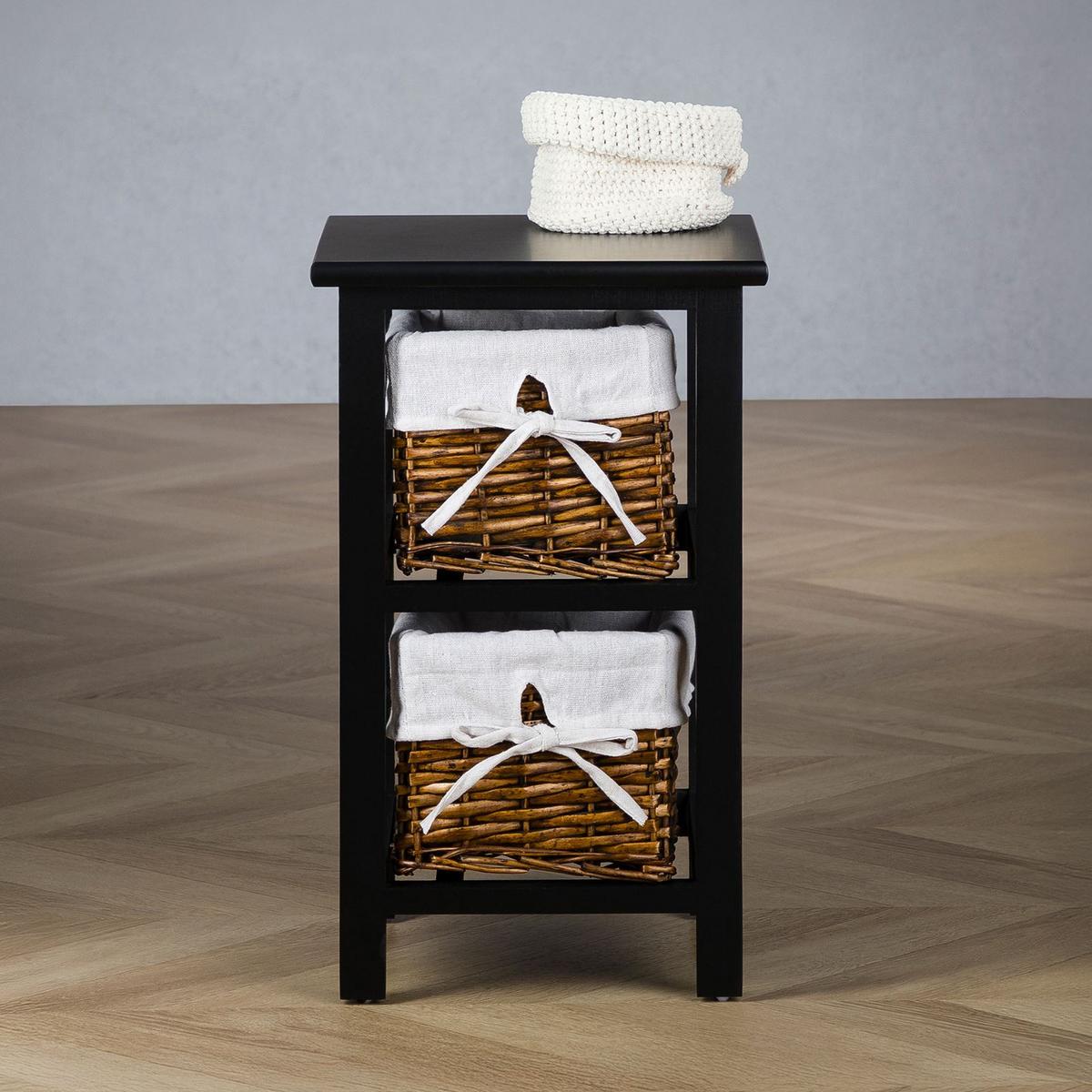 NACHTTISCH NOKOMIS schwarz - Schwarz, Holz (28/46/31cm) - IDIMEX
