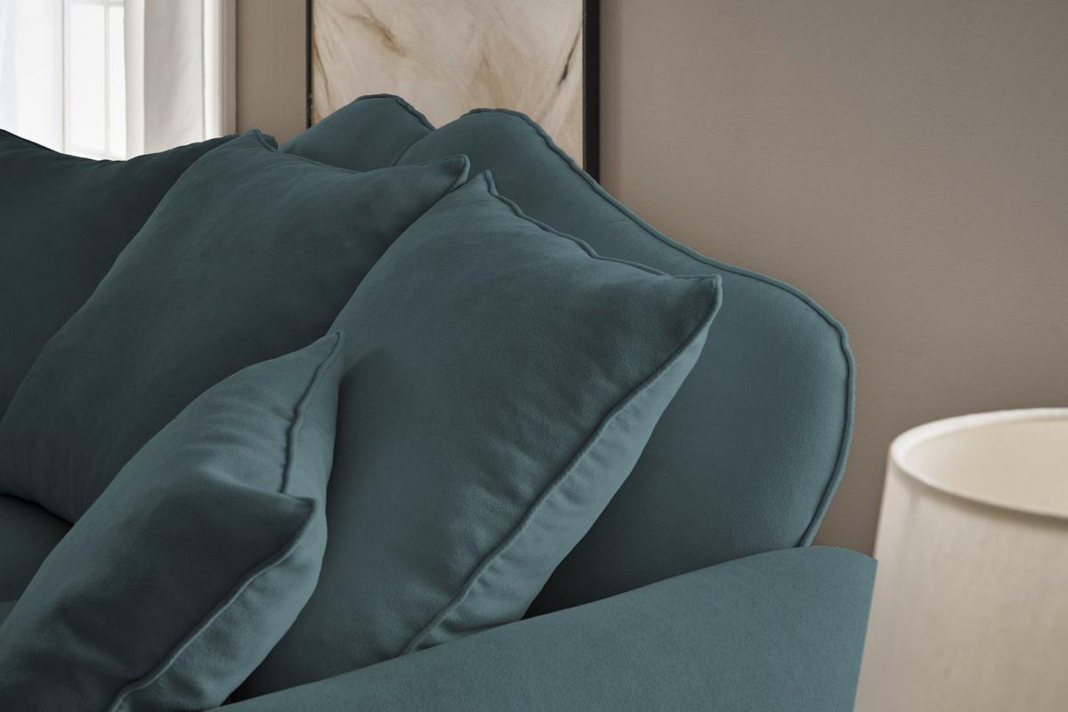 SOFA blaugrün Landhaus, Couch 2-Sitzer 170 cm - Dunkelgrün, Holz/Textil (170/95/100cm) - Furn.Design