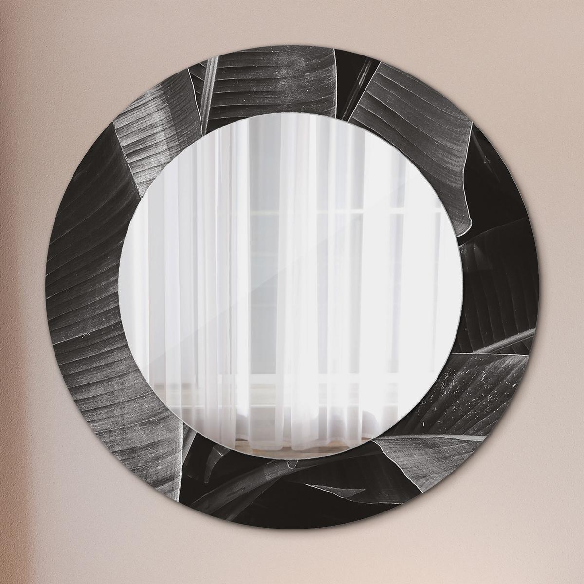 SPIEGEL Rund Ø 50 cm mit Aufdruck - Grau, Glas (50/50/0.4cm) - Wallfluent