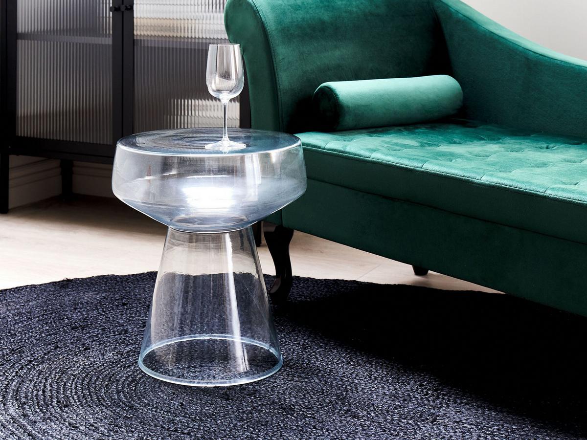 BEISTELLTISCH Glas transparent rund 37 cm Laguna - Transparent, Glas (37/37/43cm) - Beliani