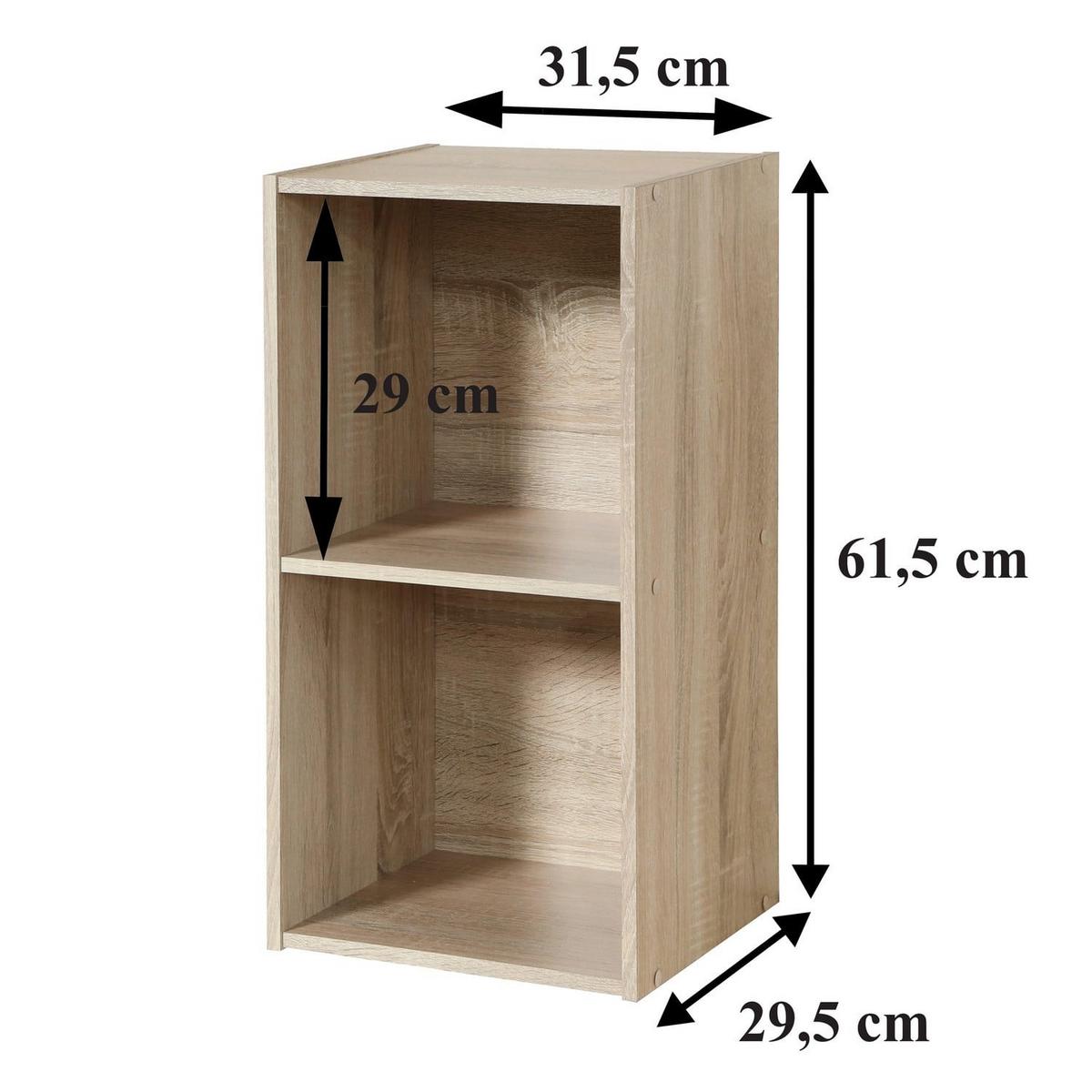 MÖBELSTÜCK 2 Fächer Compo 31,5/61,3/29,5 cm - Eichefarben, Holzwerkstoff (31.5/61.3/30.7cm) - Calicosy