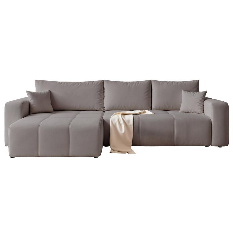 ECKSOFA PEDRO mit Schlaffunktion und Bettkasten Dunkelgrau - Dunkelgrau, Holzwerkstoff/Textil (278/145cm) - Idohome