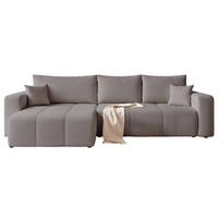 ECKSOFA PEDRO mit Schlaffunktion und Bettkasten Dunkelgrau - Dunkelgrau, Holzwerkstoff/Textil (278/145cm) - Idohome