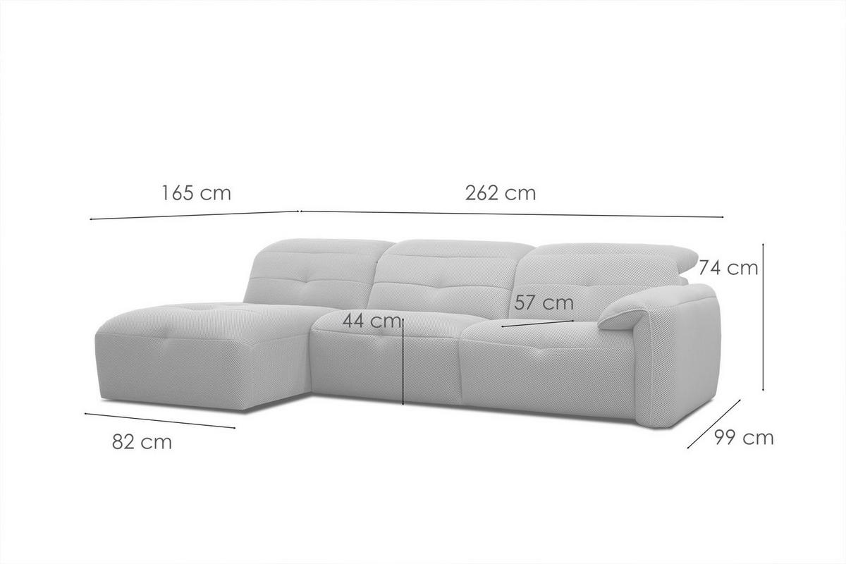 ECKSOFA TRENTO 4-Sitzer, braun - Schwarz/Braun, Holzwerkstoff/Kunststoff (165/262cm) - Wozimo