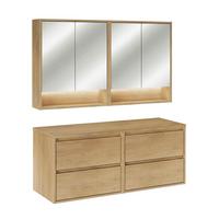 BADMÖBEL 120cm Edmé 2er-Set Holz - Braun, Holzwerkstoff (120/52.2/46cm) - Petits-meubles