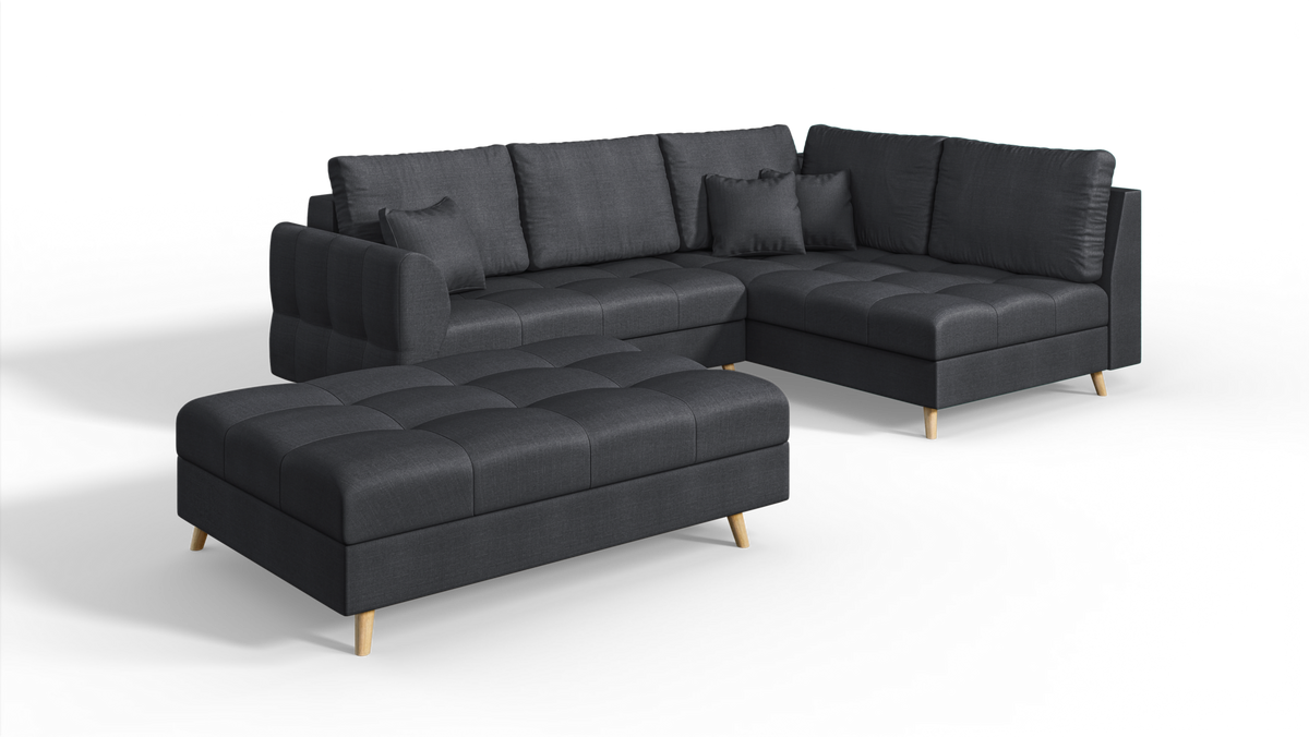 HOCKER Lorine Mikrofaser Anthrazit - Anthrazit, Textil (118/40/73cm) - S-Style Möbel