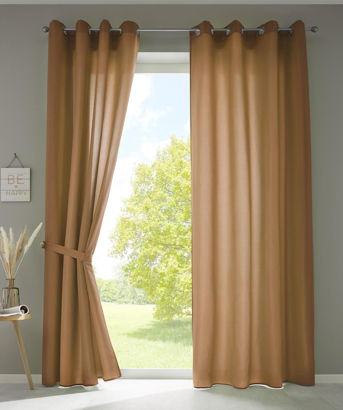 VORHANG 2ER SET BERLIN HxB 245x140cm Taupe - Taupe, Textil (140/245/245cm) - Gardinenbox