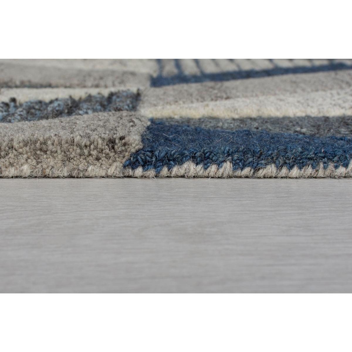 WOLLTEPPICH ESK, geometrisch, Blau, 120 x 170 cm - Blau, Textil (170/120cm) - KADIMA DESIGN