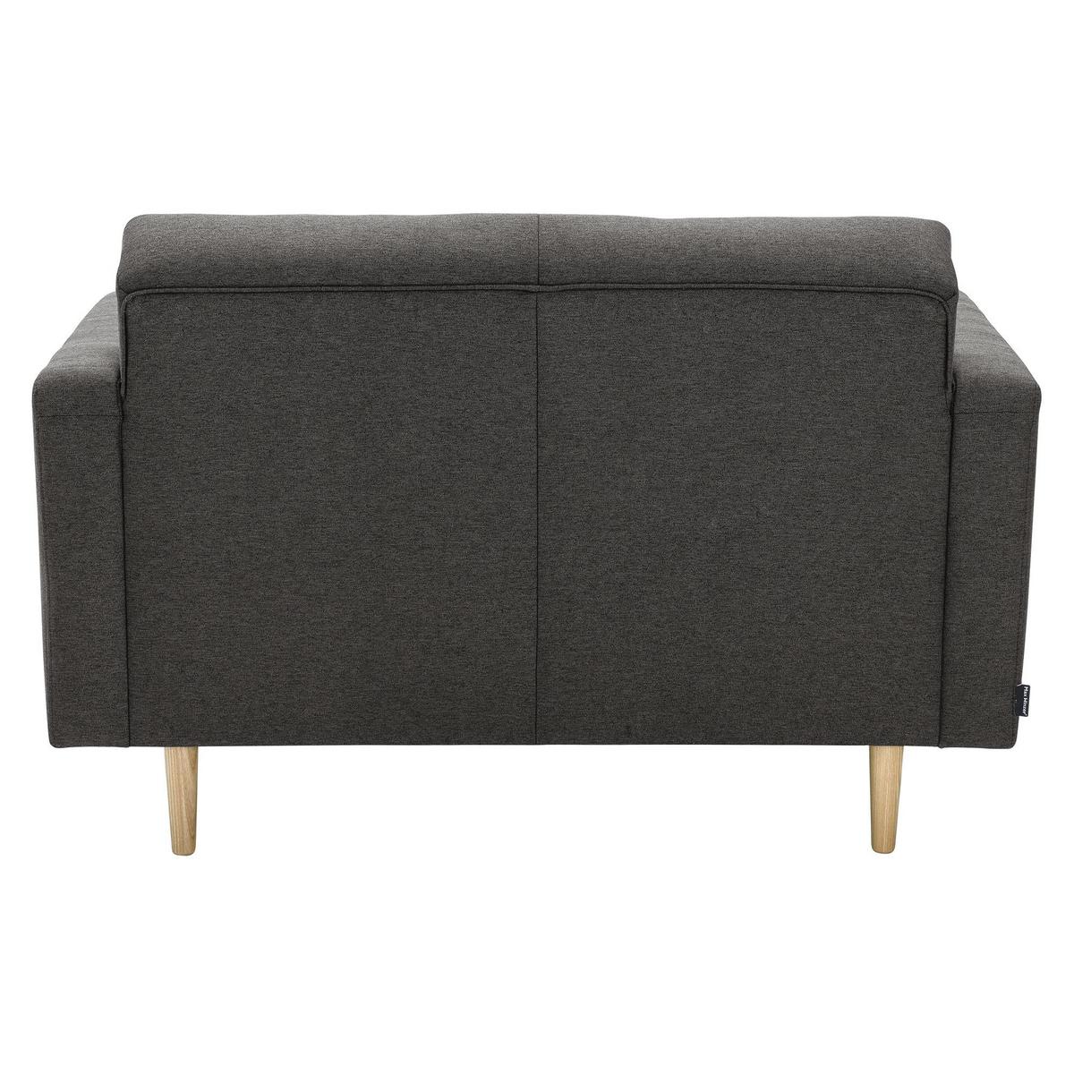 SOFA 2-Sitzer Kazia Flachgewebe anthrazit - Anthrazit, Kunststoff (128/81/83cm) - 58aufmkessel