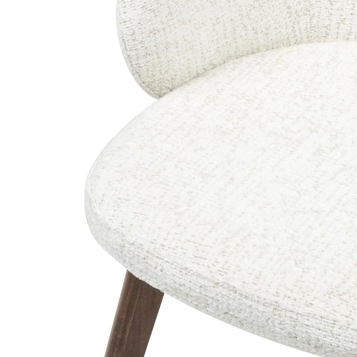 ESSZIMMERSTUHL MELIE 2er Set in Creme Chenille mit Dunkelbraunen Buchenholzbeinen 54/49/82 cm - Dunkelbraun/Creme, Holz/Textil (54/82/49cm) - WFL GROUP