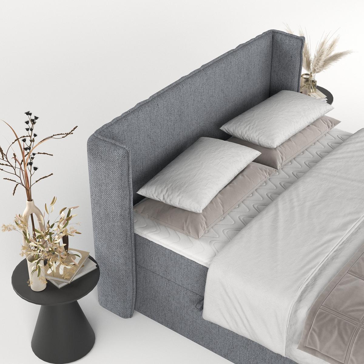 BOXBETT Viva 200/200 cm Grau im Neve Stoff - Schwarz/Grau, Holz/Holzwerkstoff (200/200cm) - AltaBeds