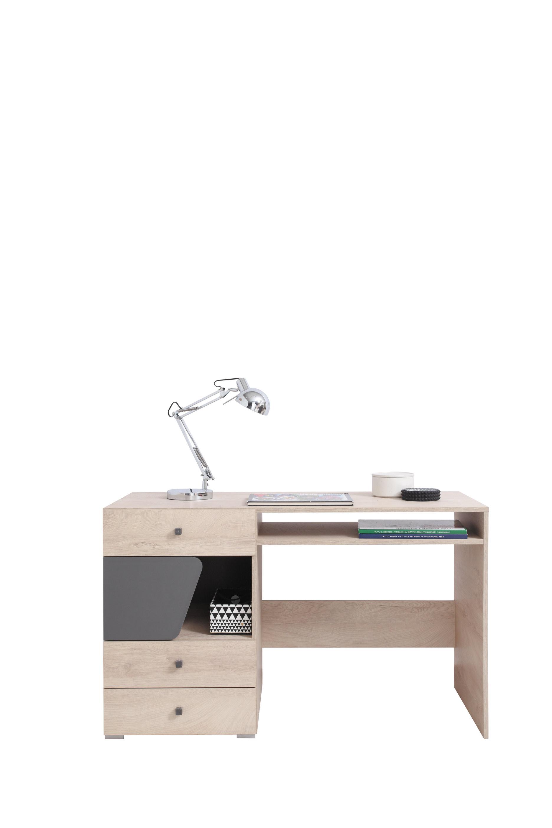 SCHREIBTISCH RAVENNA 125x55x76 cm Bürotisch Computertisch, Eichefarben - Eichefarben, Holzwerkstoff (55/125/76cm) - MASSENO