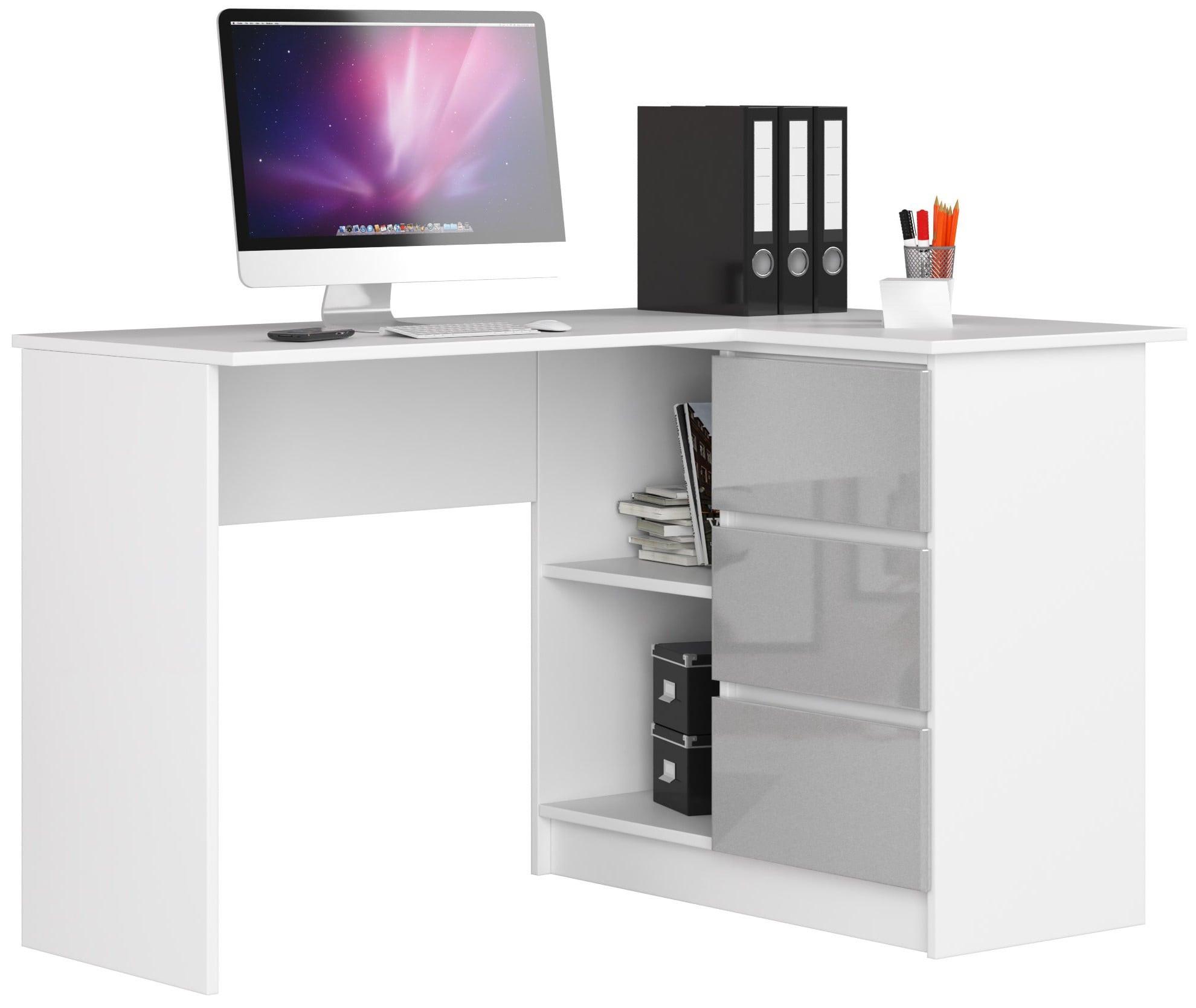 SCHREIBTISCH Weiß, Metallisch Glanz 77/124/85 - Weiß, Holzwerkstoff (120/53.6/77cm) - RAUMHIRSCH FURNITURE