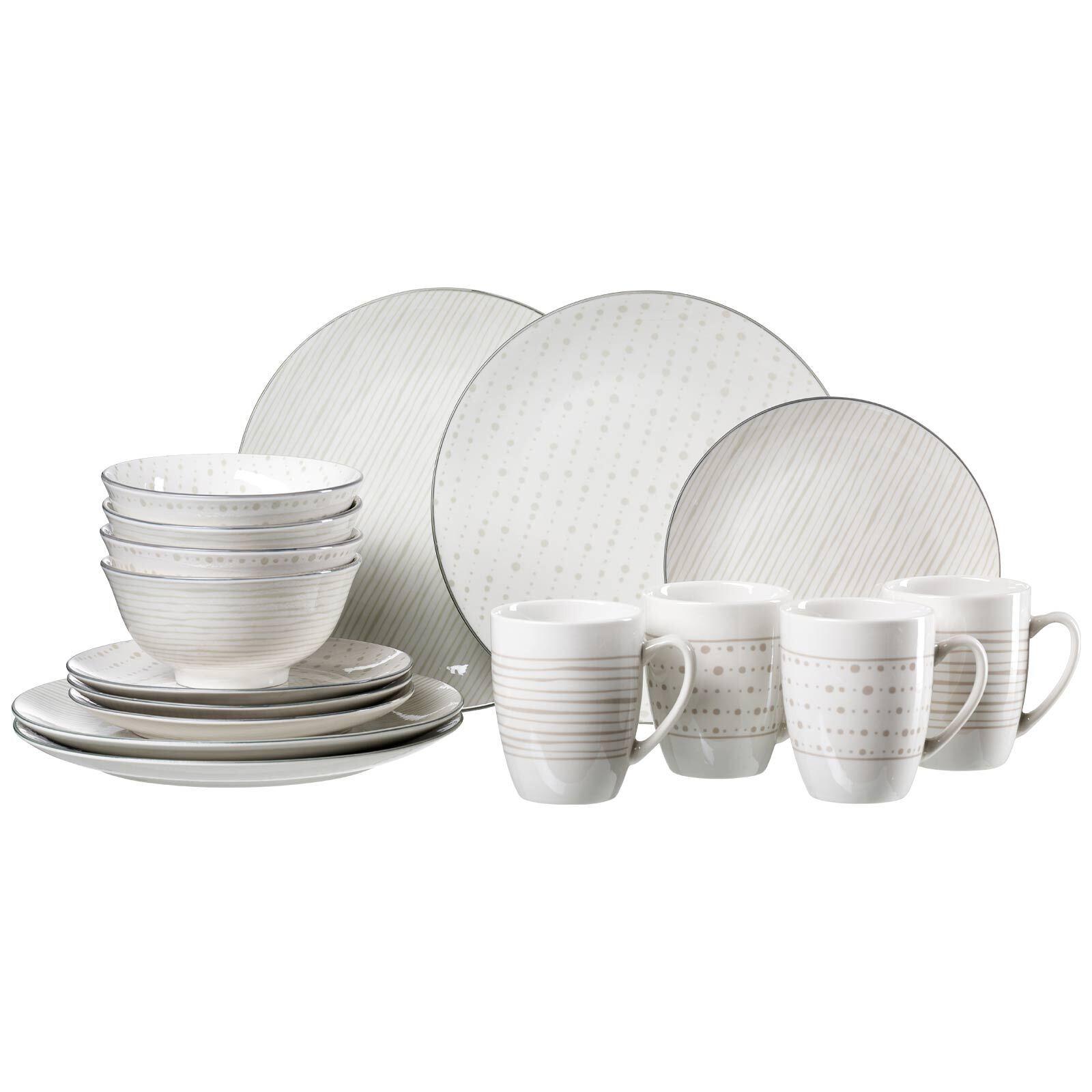 KOMBISET Lahti creme 16-tlg. - Creme, Keramik (2/2/2cm) - Ritzenhoff Breker