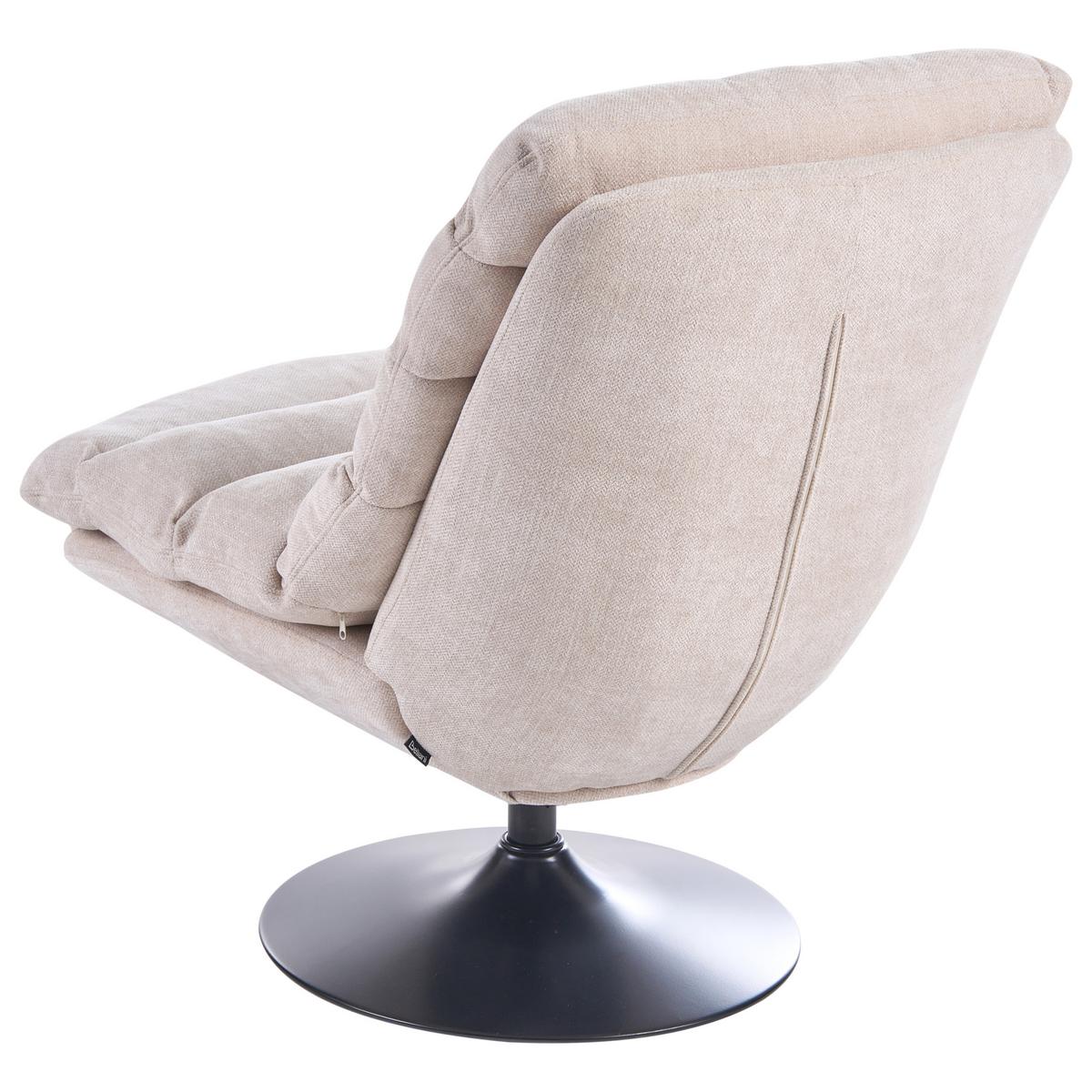 DREHSESSEL Hellbeige Hovet - Beige, Textil (60/90/90cm) - Beliani