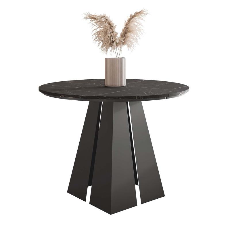 AUSZIEHTISCH FORTE 120/76 cm, Schwarz / Grigia Pietra (Steingrau) - Schwarz/Grau, Holzwerkstoff/Metall (120/120/76cm) - Idohome