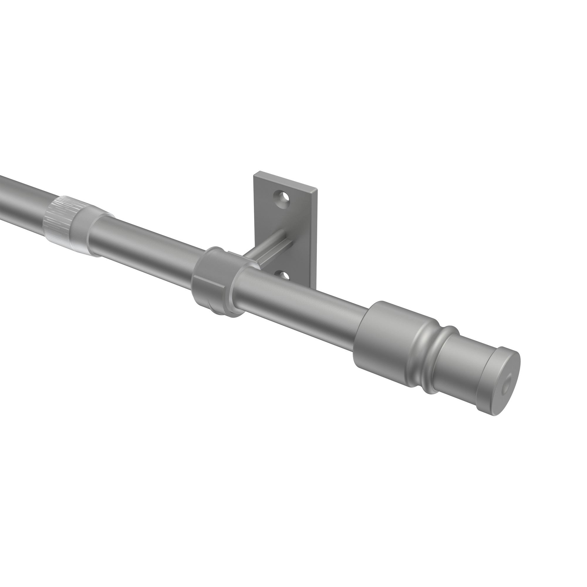 SCHEIBENSTANGE / CAFÉHAUSSTANGE Sora 85-135 cm, 12 / 10 mm Ø, Silbergrau - Alufarben, Kunststoff/Metall (3.5/3.2/135cm) - INTERDECO
