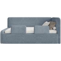 JUGENDBETT Fanko Samt Blau 90x200 cm - Blau/Schwarz, Kunststoff/Textil (90/200cm) - Selsey