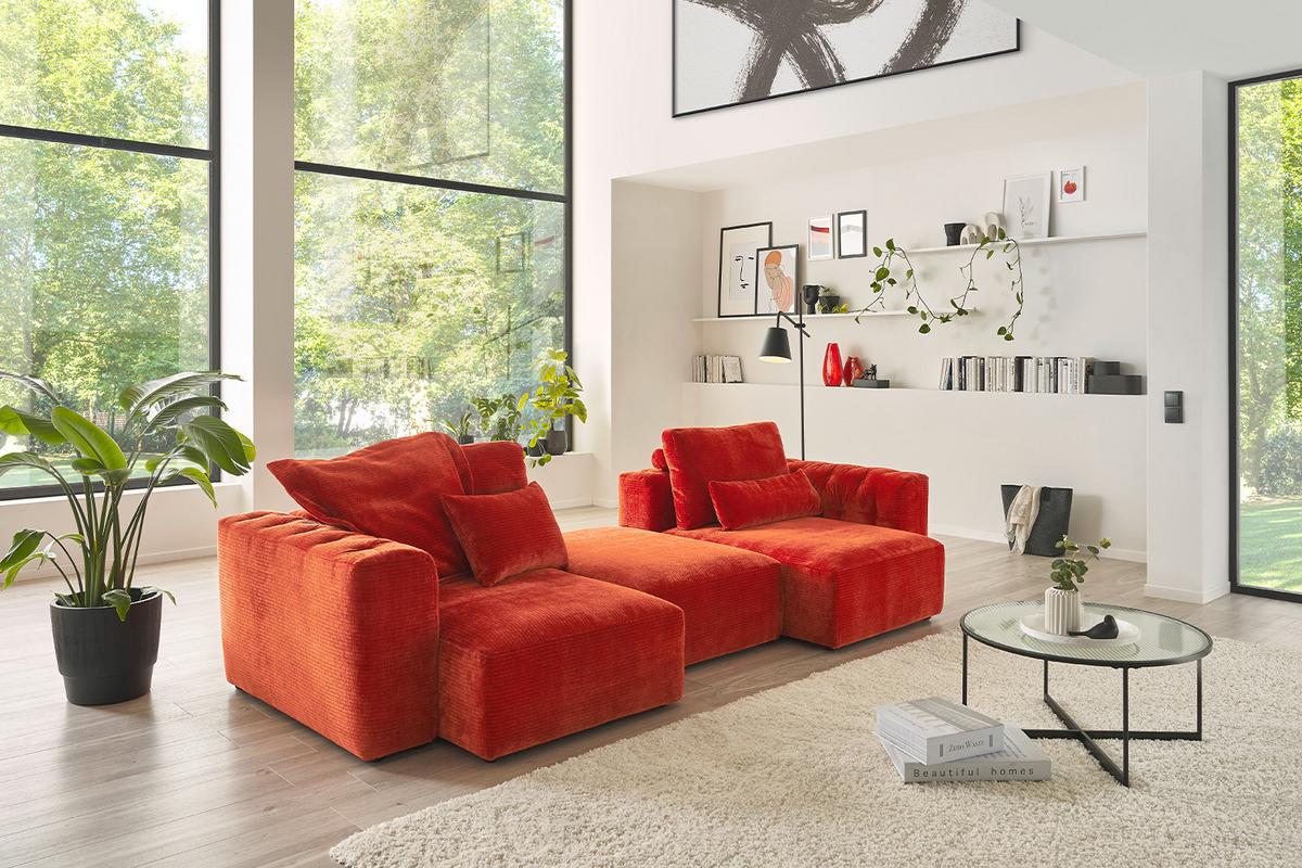 FLATTERKISSEN MEDIUM SEPHI Rot Cord - Rot, Textil (75/75cm) - KAWOLA