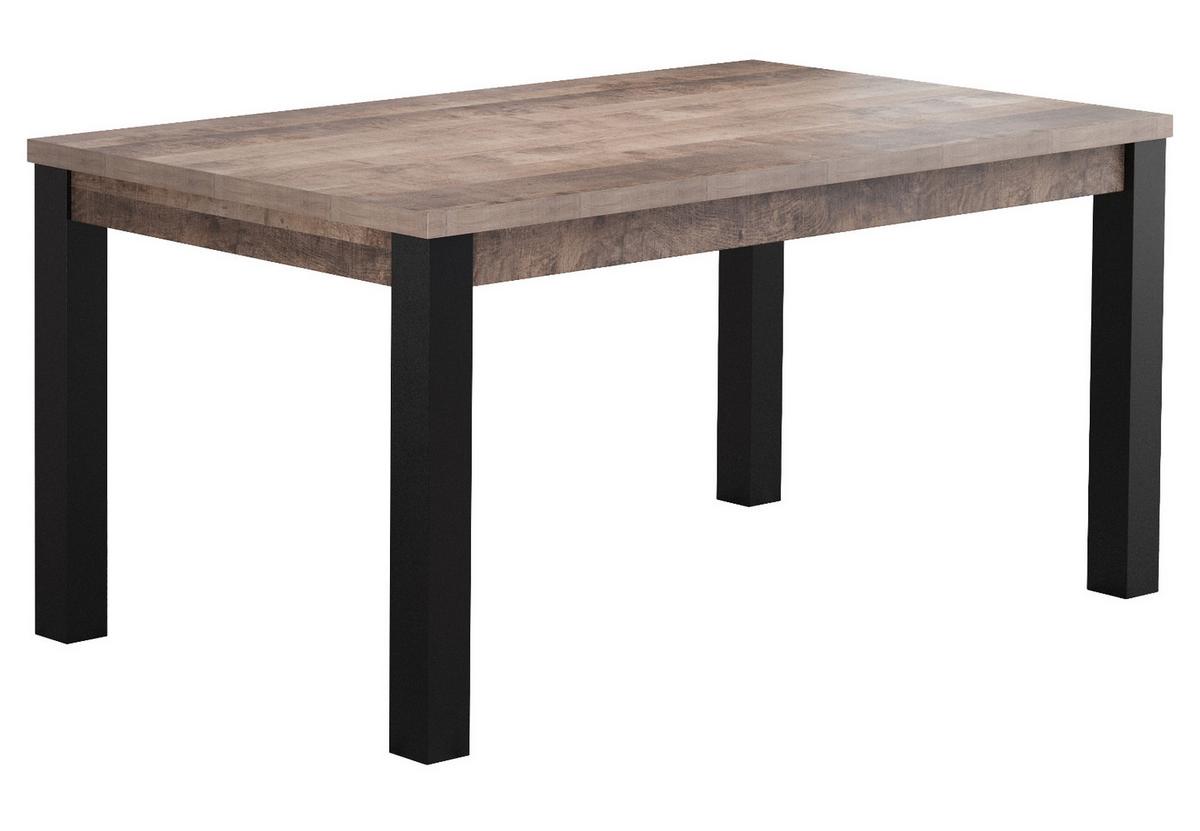 ESSTISCH Eiche Tabak, schwarz, Küchentisch 160 x 90 cm - Eichefarben/Schwarz, Holzwerkstoff (90/160/77cm) - Top.Furn