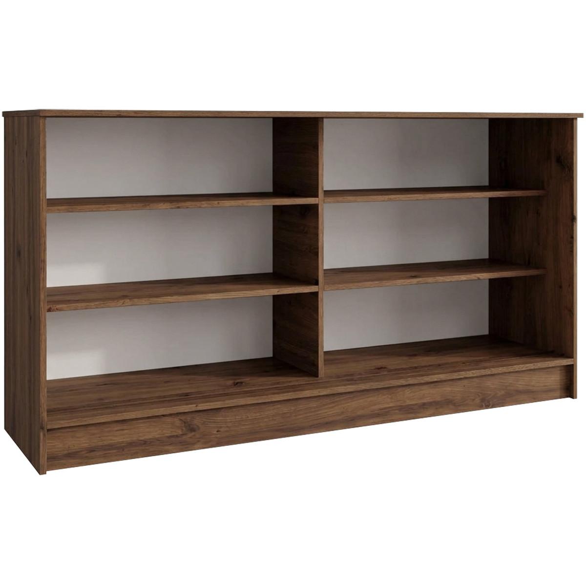KOMMODE Mirela mit 2 Schiebetüren 160 cm, Walnuss+Schwarz - Walnussfarben/Schwarz, Holzwerkstoff (161/85/43.5cm) - Beautysofa