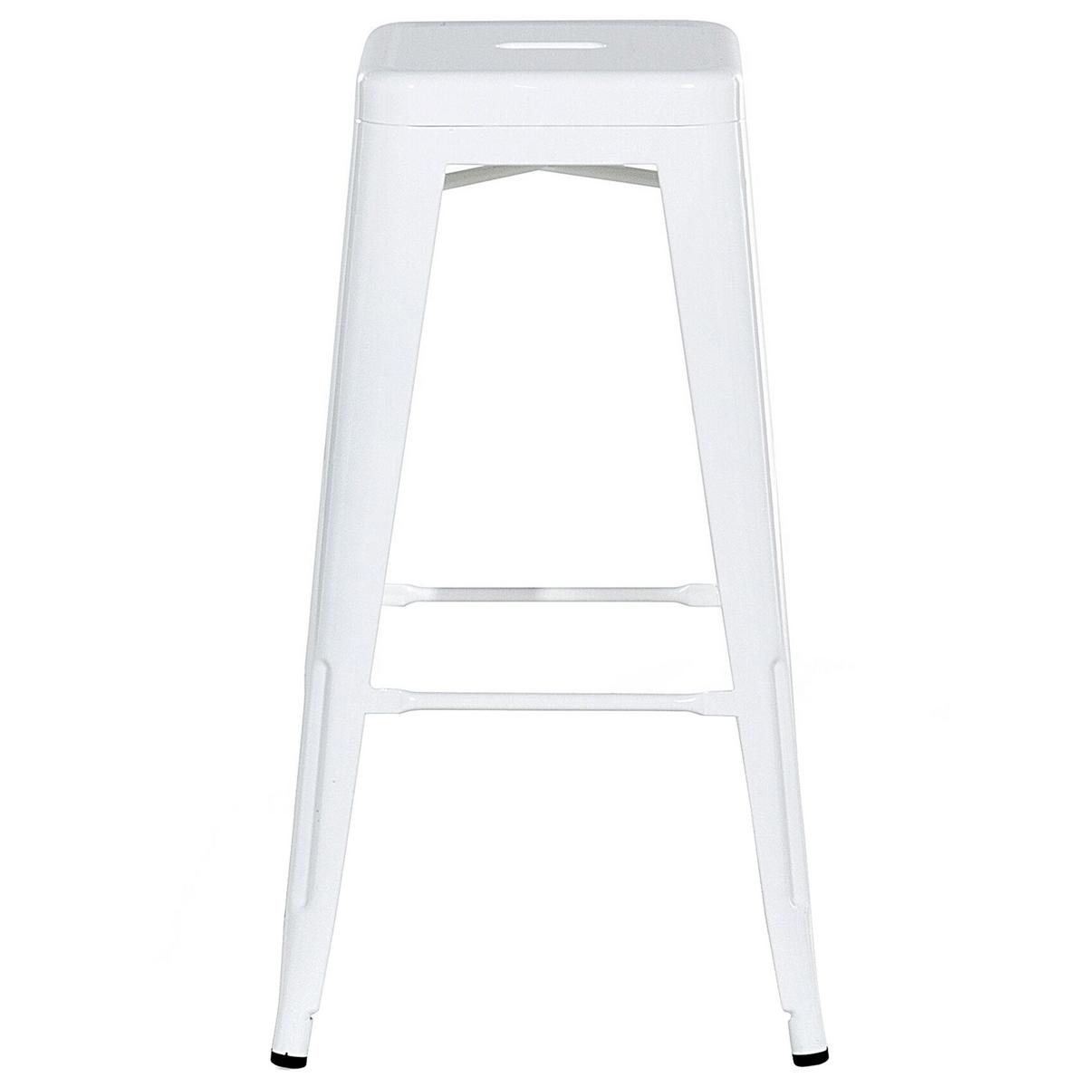 BARHOCKER 2er-Set Metall Weiß Cabrillo - Weiß, Metall (30/76/36cm) - Beliani