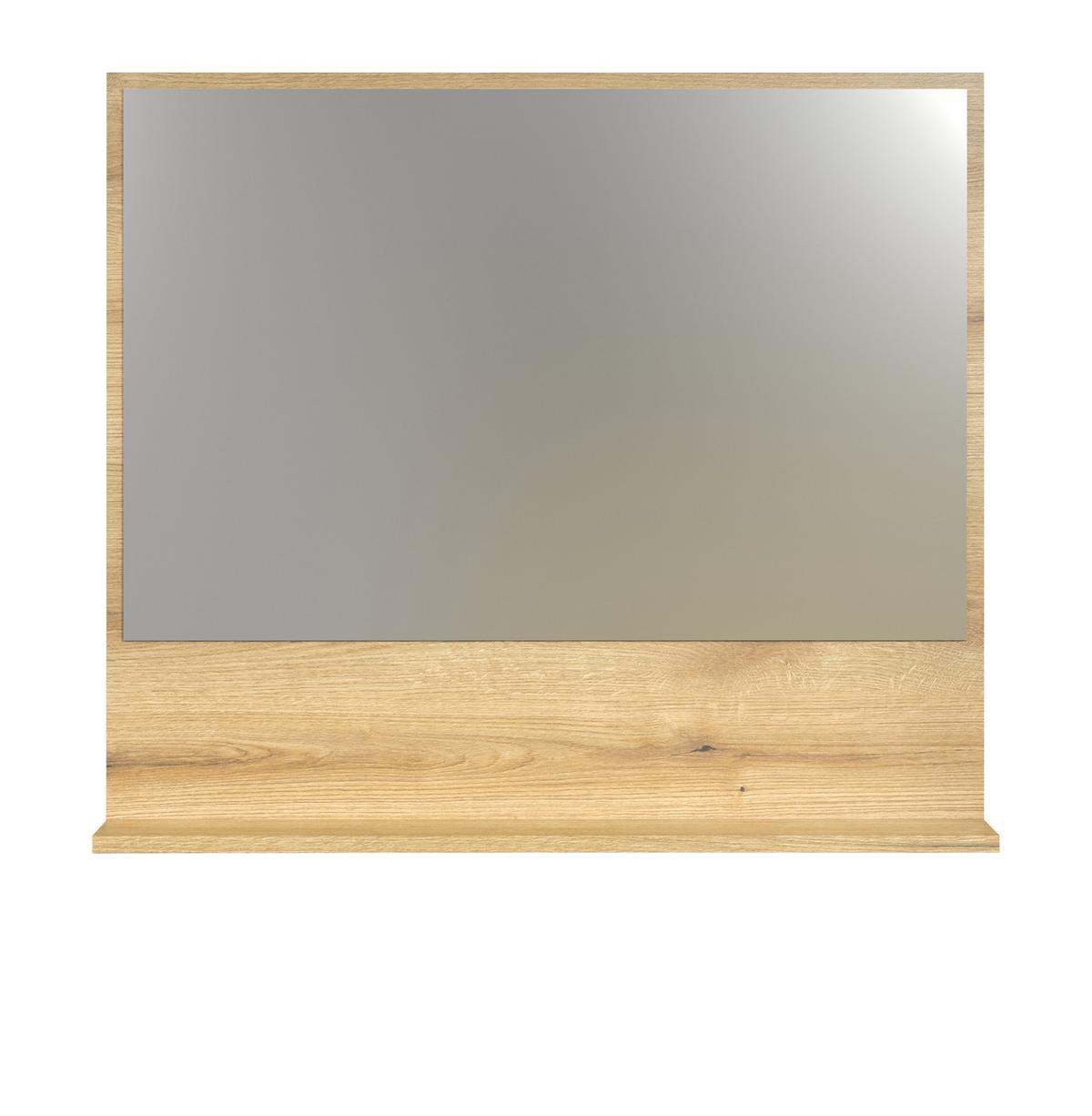 BADSPIEGEL Evoke Eiche 80 cm, Badezimmer Spiegel mit Ablage - Eichefarben, Glas/Holzwerkstoff (14/74/80cm) - Top.Furn