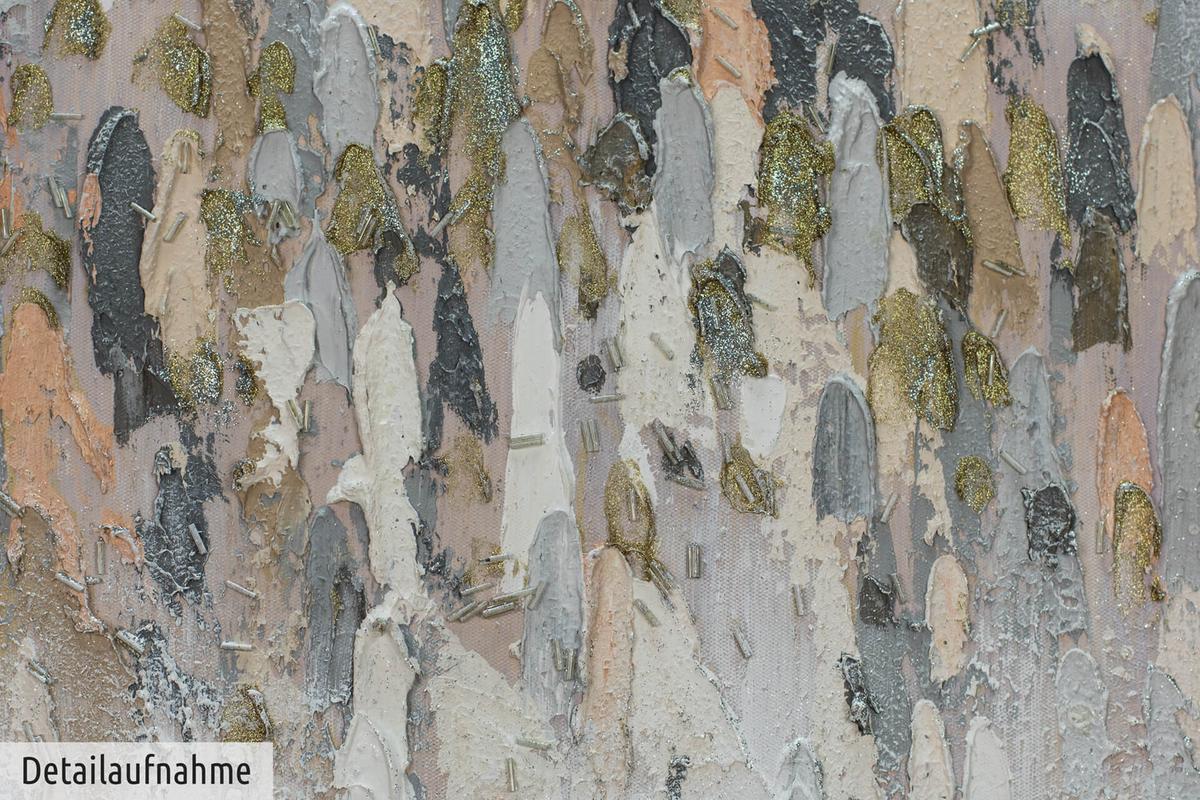 ACRYLBILD HANDGEMALT 60/60 cm - Beige/Grau, Holz/Textil (60/60cm) - KUNSTLOFT